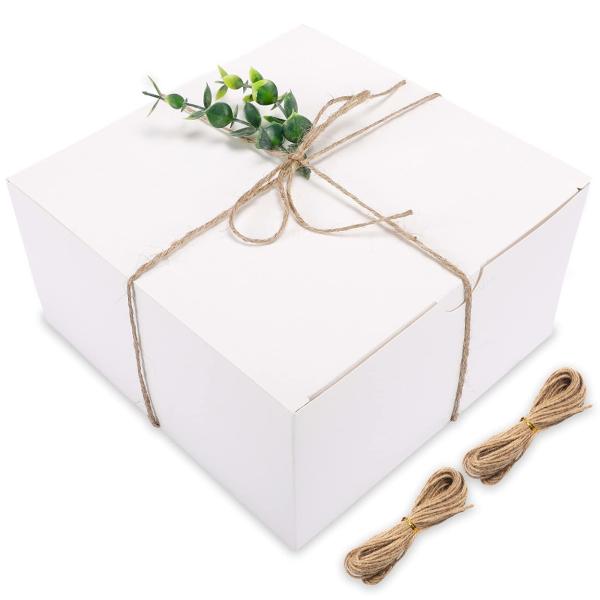Packing Material White 12 Pack 8x8x4 Inches Square Paper Birthday Party Gift Box