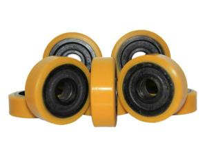 China 127 * 60mm Polyurethane Wheels With Bearings As Industrial Forklift Casters factory