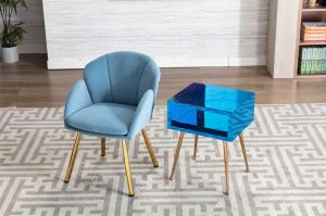 China 15.75inch Height blue Glass Mirror End Tables / Mirror Nightstand Table 10.8kgs factory