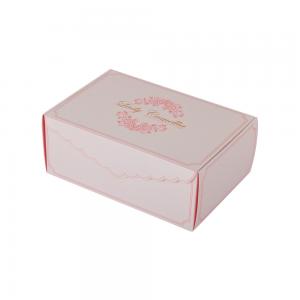 China 350gsm Pink White Paper Cake Packaging Box With Custom Logo Gold Foil factory