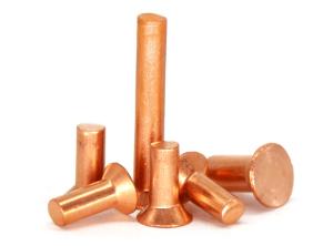 China Electrically Conductive Red Copper Solid Rivet , Countersunk Head Rivets factory