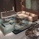 Frosted Modern Cloth Sofa 0.9x0.8m Luxury Living Room Furniture Sets
