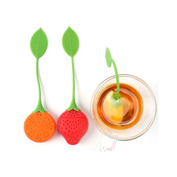 China 19.5x5x2cm Eco Friendly Strawberry Shape Silicone Tea Infuser BPA Free Single Cup Tea Infuser factory