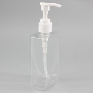 China 220ml Square Flat Plastic Shampoo Pump Bottles For Hand Sanitizer factory