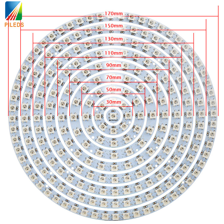 Customizable RGB Circle Pixel Light WS2812 SK6812 Addressable Black White PCB Board DIY 5050 5V WS2812B Angel Ring