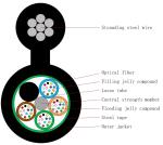 Singlemode 24 Core Aerial Fiber Optic Cable 12 Fiber 9/125um With Steel Wire