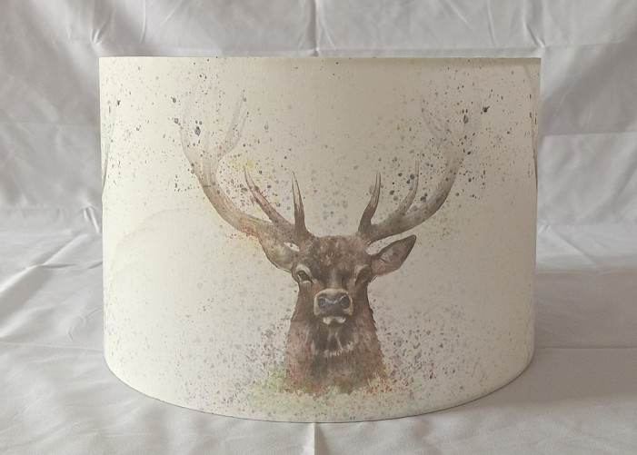 Digital Printed TC Stag Head Lamp Shade Dia 300mm Easy Fit