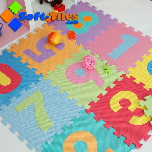 Ecofriendly 123 Number 12 by 12inch Baby Foam Puzzle Play Mat 10pcs/Set