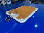 Drop Stitch PVC EVA Inflatable Floating Dock With Steel Stairs For Lake River