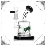 Mini Toro Glass Dab Oil Rigs With Percolator Hookah Bong Black Mouth And Base