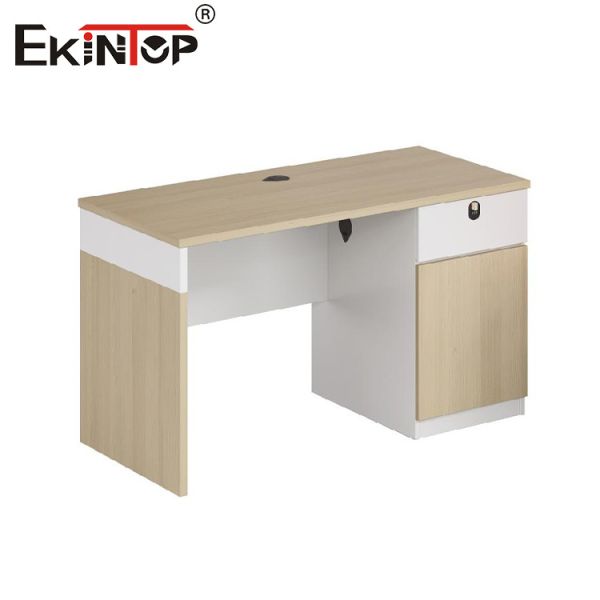 China Walnut Office Desk Employee Table With Drawers Modern Style factory