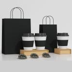 Food Delivery Packaging Kraft Paper Bag with Your Own Logo and Hand Length