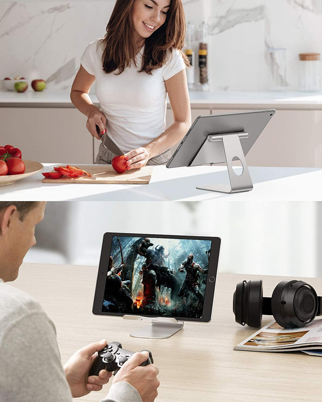 Foldable Countertop Aluminum Tablet Stand Matt Anodized