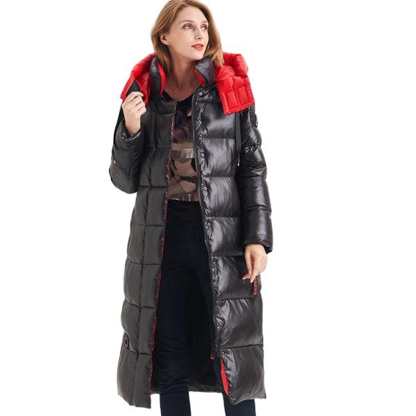 FODARLLOY Winter Women Jacket and long cotton-padded lady winter coat zipper two