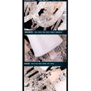 Silver Candle Crystal Chandelier Light With Lampshade （WH-CY-60)