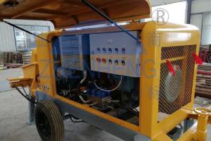 China 60m3 / H Output Screw Diesel Concrete Pump Yellow Color For House Construction factory