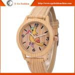 GV14 4 Colors Wooden Color Watches Unisex Watch PU Leather Watch Geneva Gift