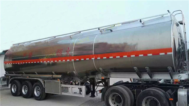 5 Compartments Aluminum Tank Semi Trailer , Petroleum Tank Trailers 50000 Liters