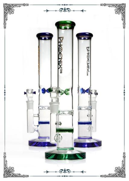 Straight Tube Honeycomb Perc With Turbine Perc Glass Bong Smoking Water Pipe