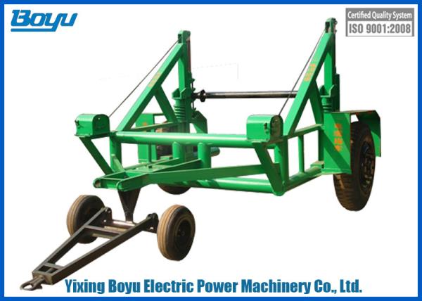 Welded Steel 30kn - 100kN Reel Carrier Trailer For Cable Drum Hauling Reel Max