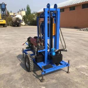 China Hot Sale Mobile Diesel Small Water Well Soil Drill 150m Depth factory