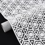 White Guipure Lace Fabric Embroidery Cord Lace Fabrics For Dresses
