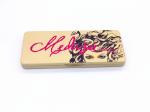 Long Rectangle Printed Eyeshadow Makeup Metal Tin Box With Plastic Insert