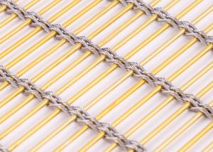 China Rose Gold Stainless Steel Grill Mesh Curtain Plain Weave Metal Mesh Screen For Stairs factory
