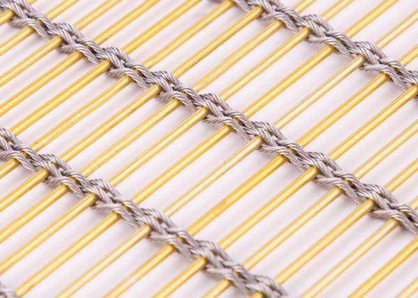 Rose Gold Stainless Steel Grill Mesh Curtain Plain Weave Metal Mesh Screen For