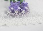 Wide Handmade Flower Embroidered Tulle Lace Trim For Winter Wedding Dressmaking