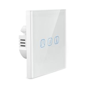 China Tempered Glass Panel 10A 2.4GHz WiFi Smart Curtain Switch factory