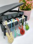 Engraved Glitter Acrylic Keychain , 5mm Personalized Guitar Keychain