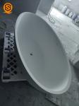 Solid Surface Artificial Stone Bathtub Oval Freestanding Soaking Tub