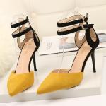 ZM024 New 2020 Summer Ladies High Heel Sandals Double Strap Sexy Cat Heel Women
