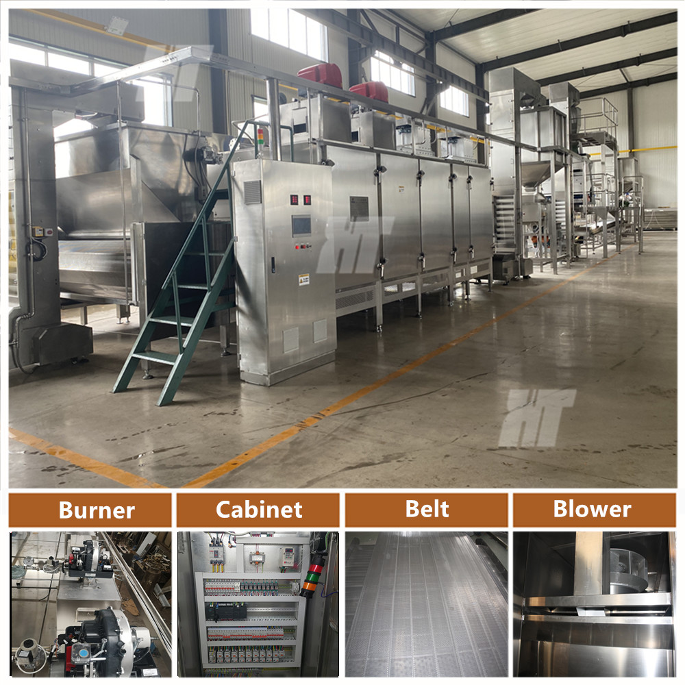 Industrial Small Peanut Roaster Machine Continuous Peanut Baking Machine Gas Roaster