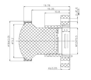 China 1/3&quot; 2.3mm 8 Megapixel wide angle S mount lens ,HFOV125 degree, F2.0 , good for Aptina MT9P031, CCL13023MPFR factory