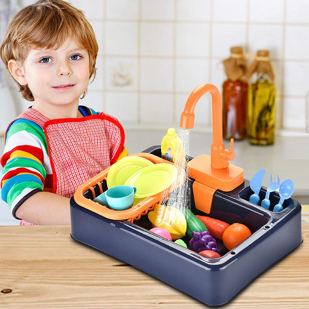 Electric Dishwasher Playing Toy Kitchen Toys Set for Boys Girls Age Range 2 to 4 Years