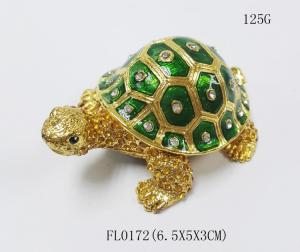 China gold plated metal double turtle trinket jewelry box good quality turtle trinket jewelry box factory