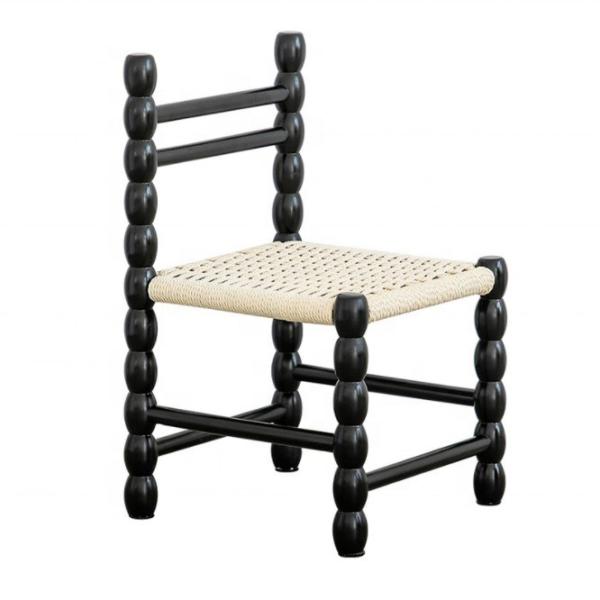 Traditional Woven Rope Seat and Solid Wood Dining Chair for Your Restaurant
