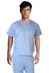 180 GSM Polyester Plain Woven Nurse V Neck Medical Uniform Antimicrobial Wrinkle