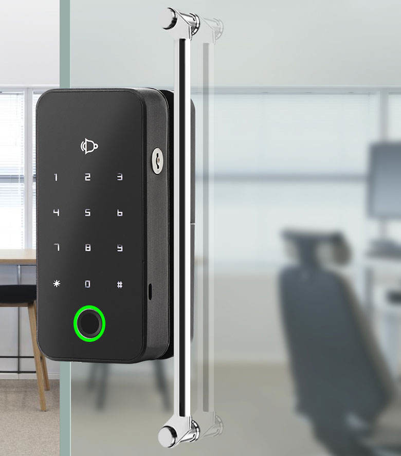 ROHS Sliding Glass Door Smart Lock Zinc Alloy Remote Control Digital Biometric