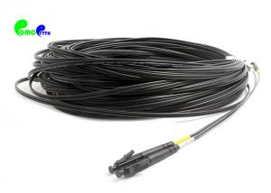 China OM4 LC - LC 50 / 125 Fiber Optic Patch Cable Duplex 2.0mm With Black Connector and Black OFNP Cable factory