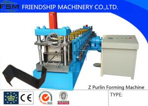 China Hydraulic Cutting C Z Purlin Roll Forming Machines 80mm - 350mm , Z Steel Purlins factory