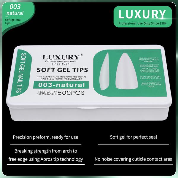 Natural Color Acrylic Nail Tips Medium Sharp-shaped False Nails For Nail