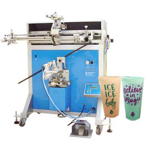 China Oval Cup Conus Water Round Bottle Plastic Silk Screen Printer Serigraphic Machine factory