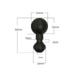 0.7" 25x25mm Motorcycle Ball Mount , 20g Dual Ball Mount