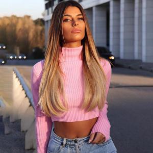 China Turtleneck Navel Tops Women's Long Sleeve Crop Top factory