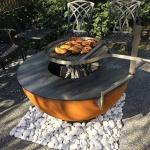 Outdoor Camping Cooking Corten Steel Bbq Grill Decorative Fire Pit Grill