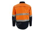 Durable Orange/ Navy Safety Work Clothes Reflective Work Shirts No Pilling