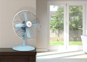 China 14 Inch Retro Desktop Oscillating Fan Copper Motor 3 Speed Brushed Nickel factory